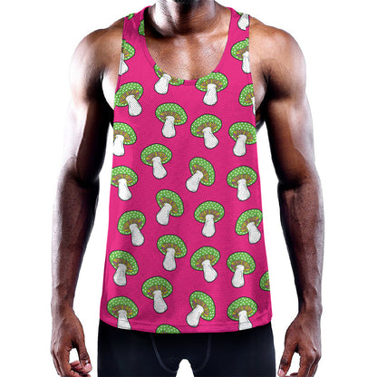 Crazy Mushroom Pattern Print Training Tank Top