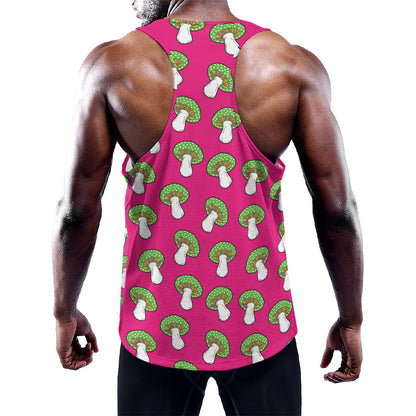 Crazy Mushroom Pattern Print Training Tank Top