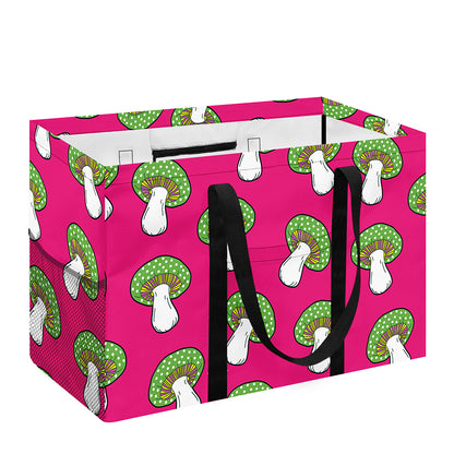 Crazy Mushroom Pattern Print Utility Tote Bag