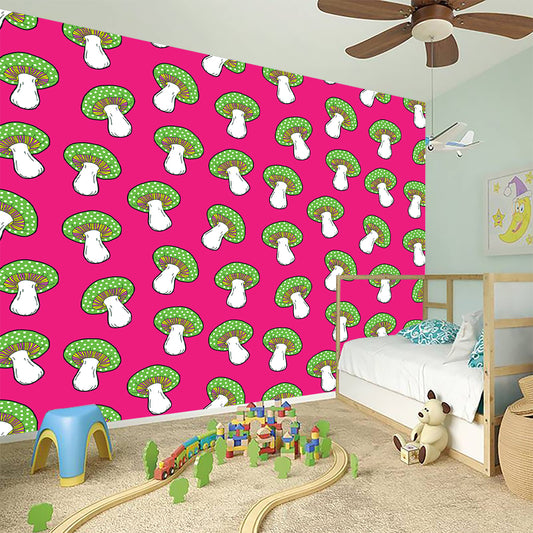 Crazy Mushroom Pattern Print Wall Sticker