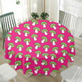 Crazy Mushroom Pattern Print Waterproof Round Tablecloth