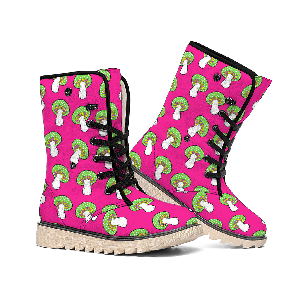 Crazy Mushroom Pattern Print Winter Boots