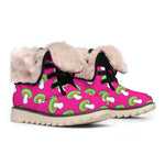 Crazy Mushroom Pattern Print Winter Boots