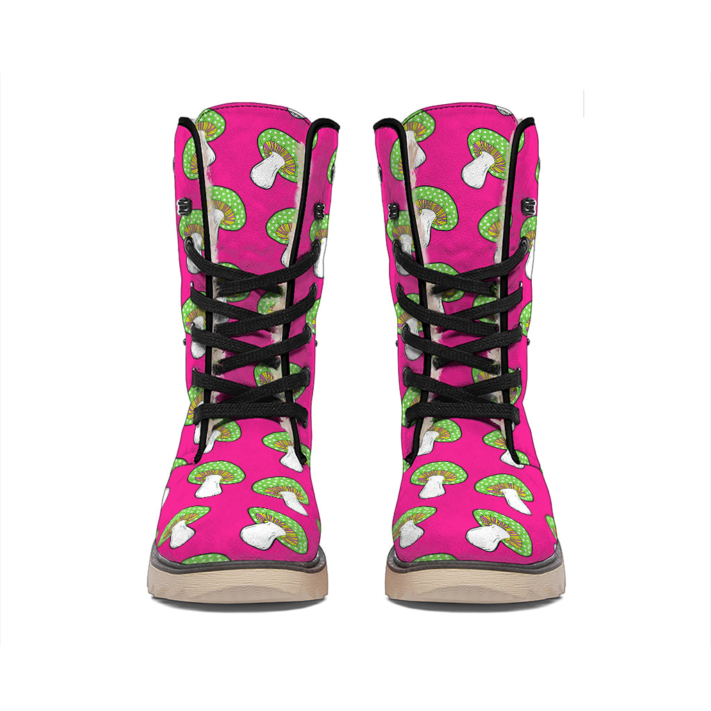 Crazy Mushroom Pattern Print Winter Boots