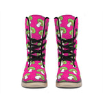 Crazy Mushroom Pattern Print Winter Boots