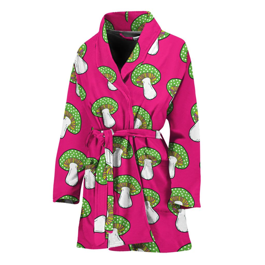 Crazy Mushroom Pattern Print Women's Bathrobe