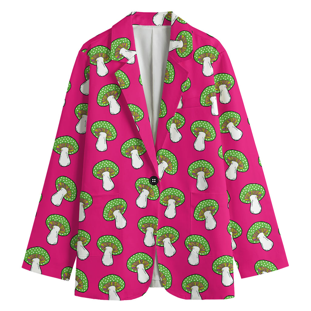 Crazy Mushroom Pattern Print Women's Blazer
