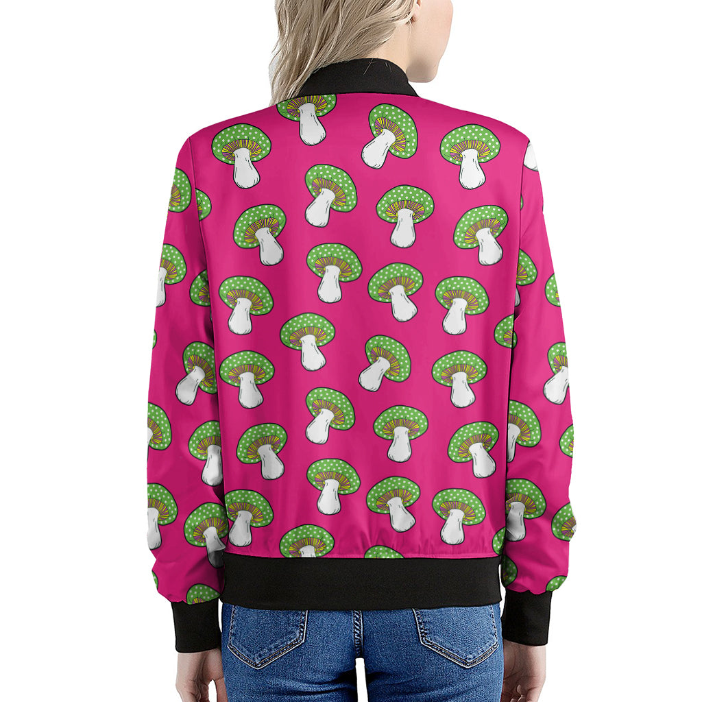 Crazy Mushroom Pattern Print Women's Bomber Jacket