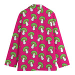 Crazy Mushroom Pattern Print Women's Cotton Blazer