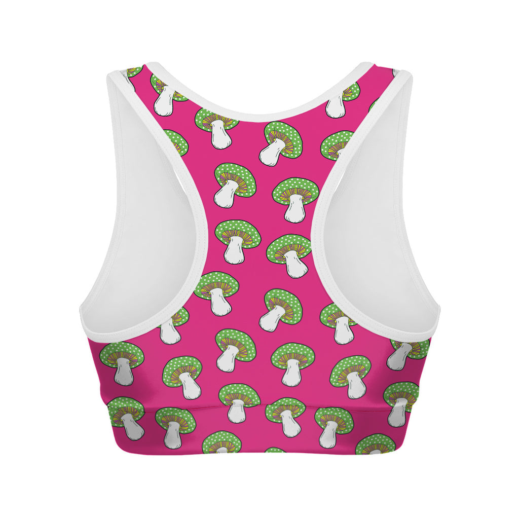 Crazy Mushroom Pattern Print Women's Sports Bra