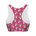 Crazy Mushroom Pattern Print Women's Sports Bra
