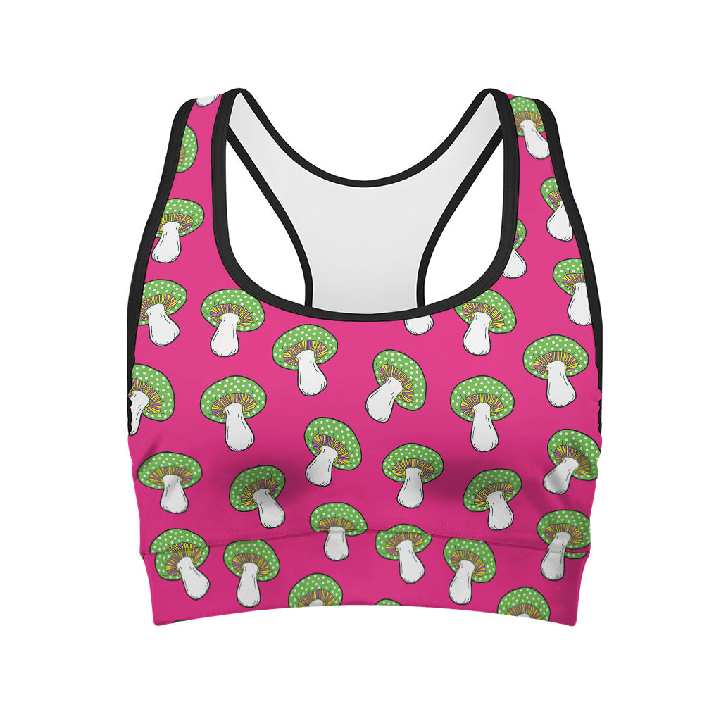 Crazy Mushroom Pattern Print Women's Sports Bra