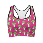 Crazy Mushroom Pattern Print Women's Sports Bra