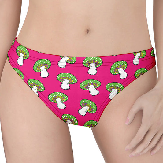 Crazy Mushroom Pattern Print Women's Thong