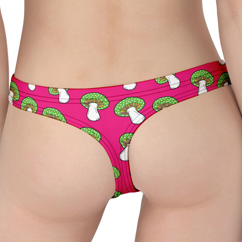 Crazy Mushroom Pattern Print Women's Thong