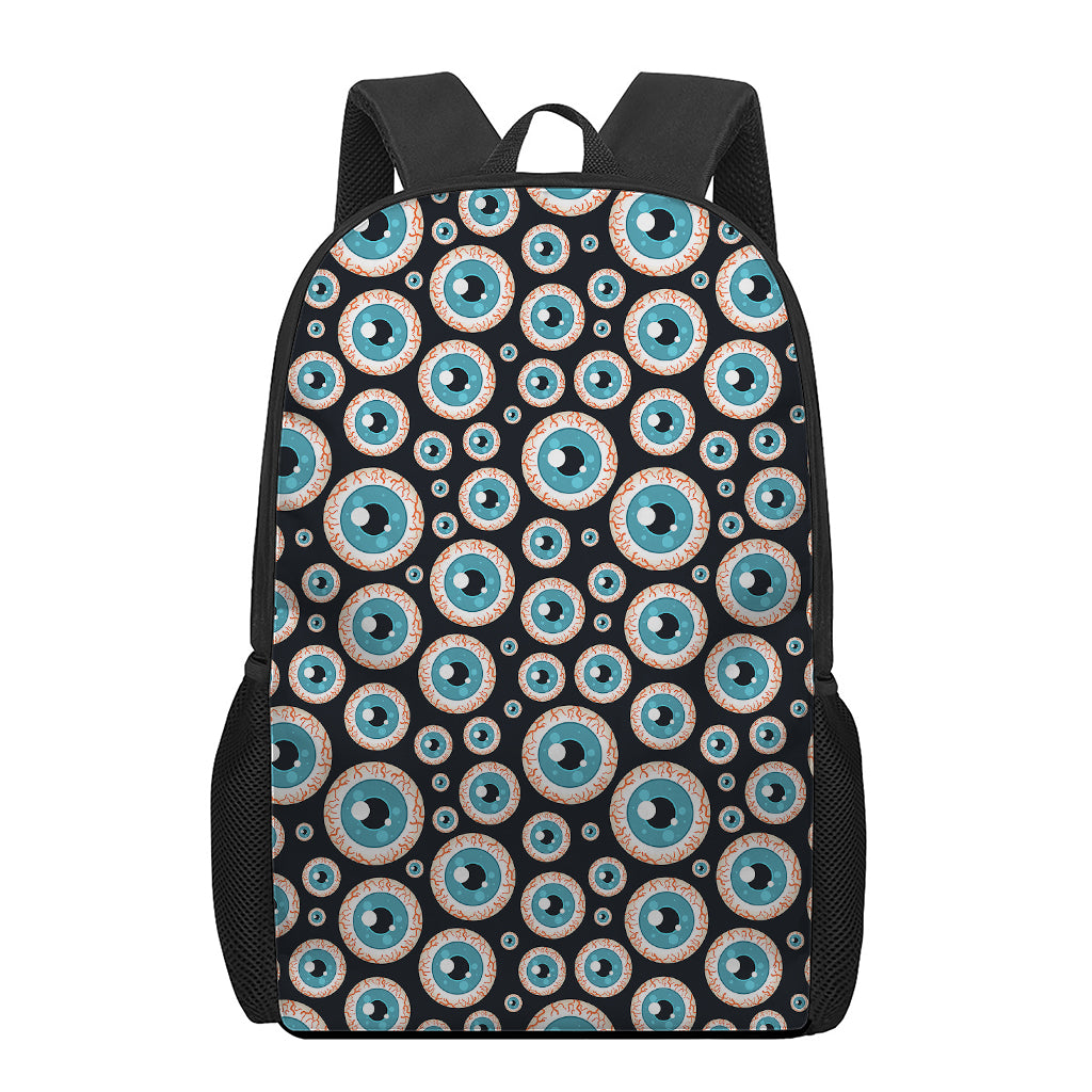 Creepy Eyeball Pattern Print 17 Inch Backpack