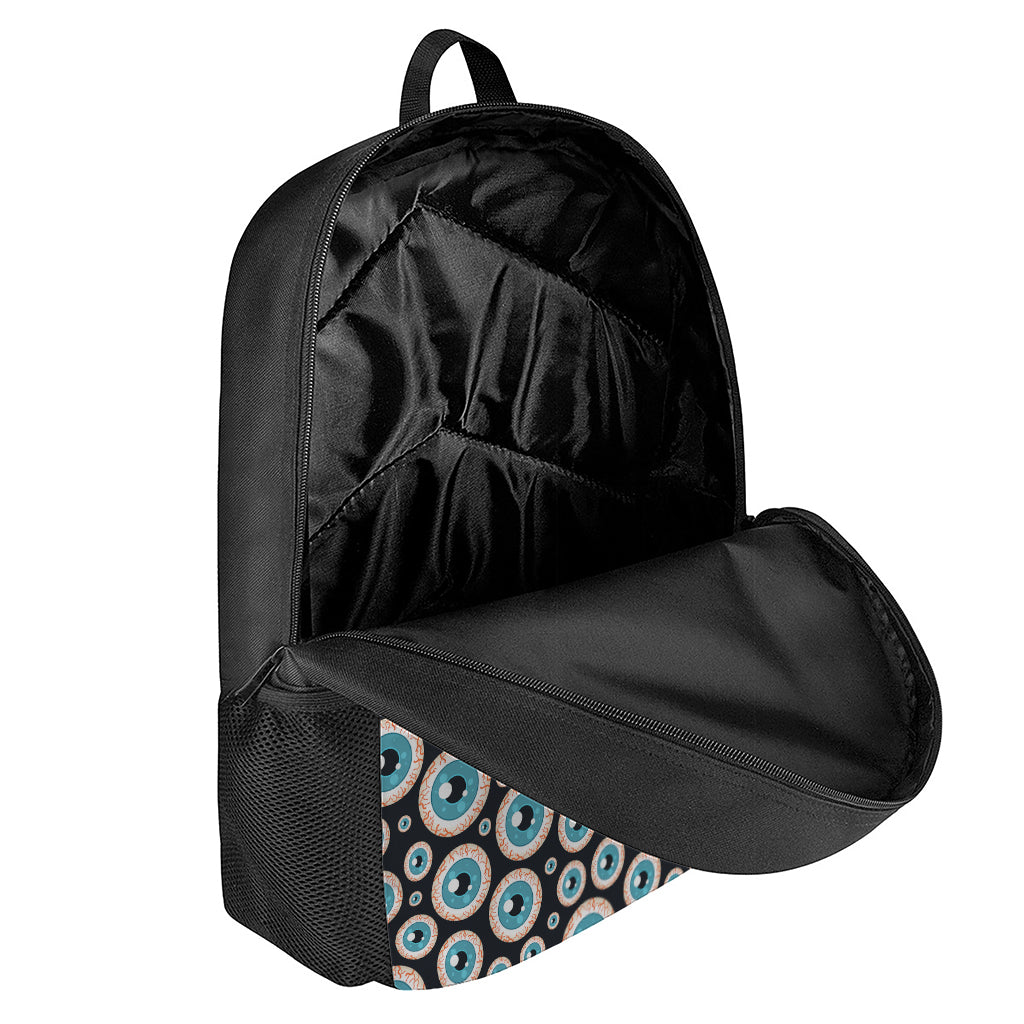 Creepy Eyeball Pattern Print 17 Inch Backpack