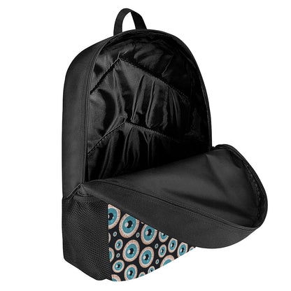 Creepy Eyeball Pattern Print 17 Inch Backpack