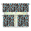 Creepy Eyeball Pattern Print 3 Piece Kitchen Curtains