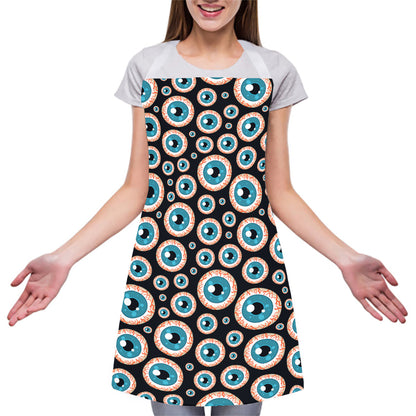 Creepy Eyeball Pattern Print Adjustable Apron
