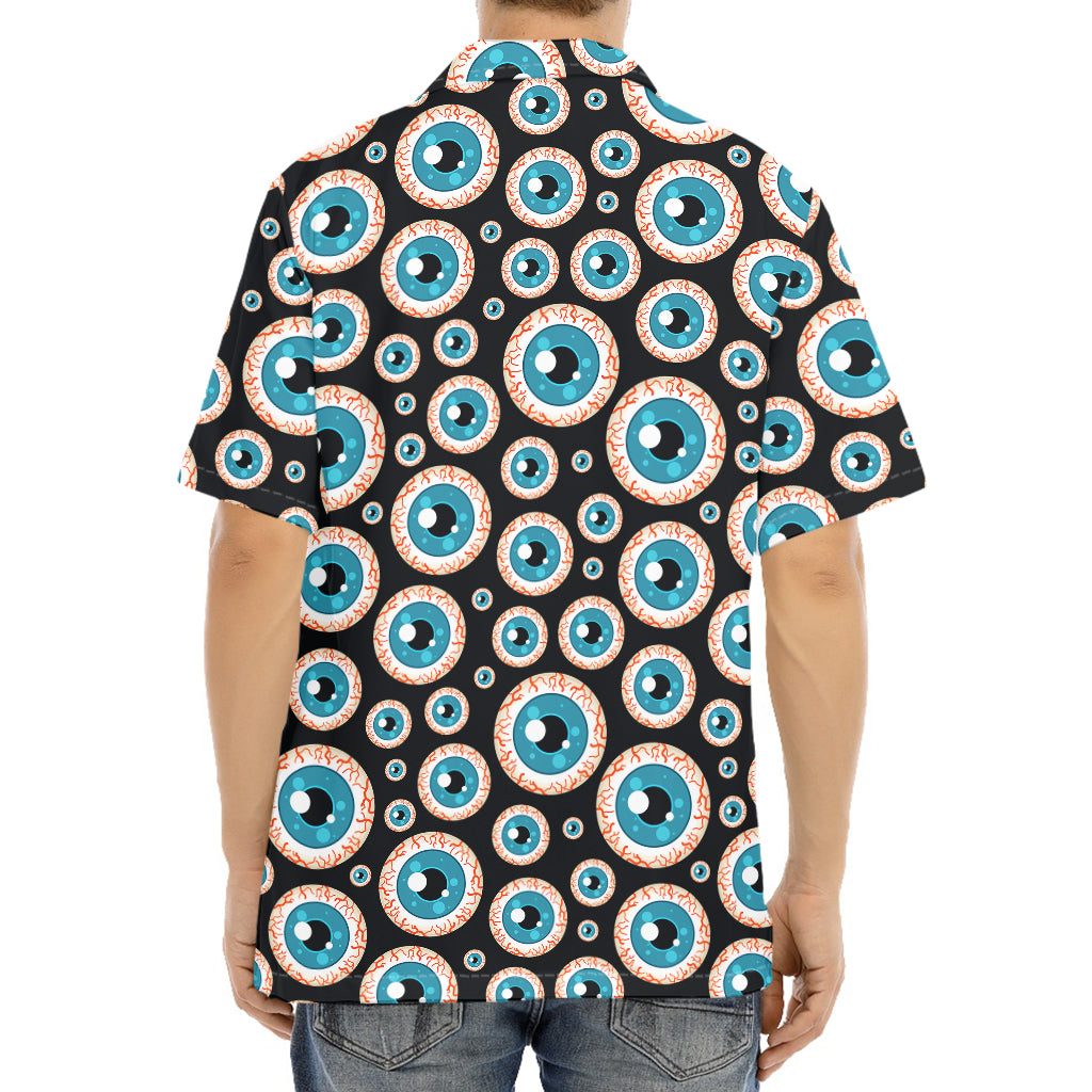 Creepy Eyeball Pattern Print Aloha Shirt