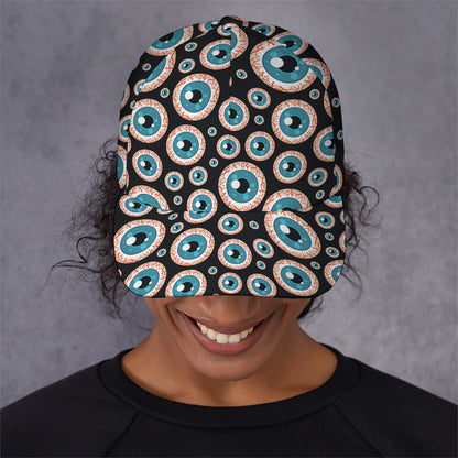 Creepy Eyeball Pattern Print Baseball Cap