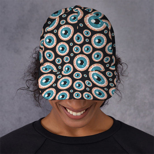 Creepy Eyeball Pattern Print Baseball Cap