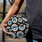 Creepy Eyeball Pattern Print Basketball