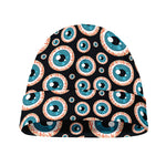 Creepy Eyeball Pattern Print Beanie