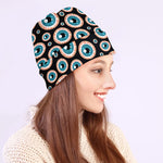 Creepy Eyeball Pattern Print Beanie