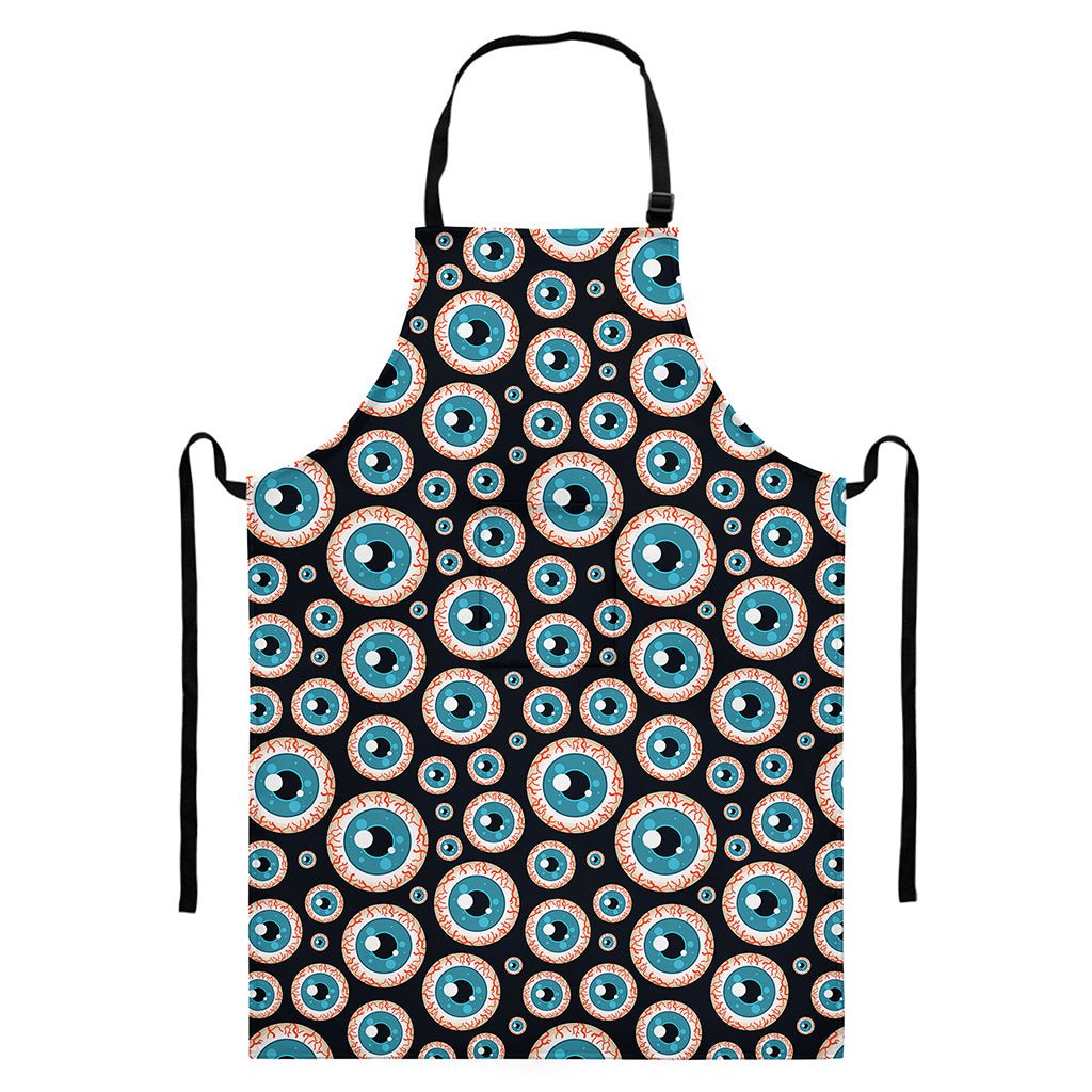 Creepy Eyeball Pattern Print Bib Apron With Pocket