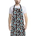 Creepy Eyeball Pattern Print Bib Apron With Pocket