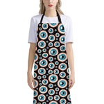 Creepy Eyeball Pattern Print Bib Apron With Pocket