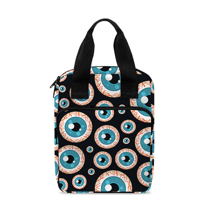 Creepy Eyeball Pattern Print Bible Tote Bag
