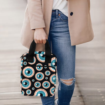 Creepy Eyeball Pattern Print Bible Tote Bag