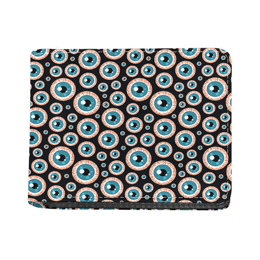 Creepy Eyeball Pattern Print Bifold Wallet