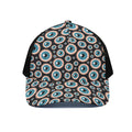 Creepy Eyeball Pattern Print Black Mesh Trucker Hat