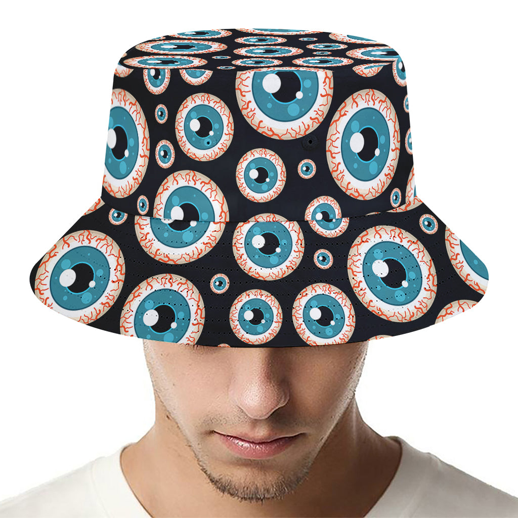 Creepy Eyeball Pattern Print Bucket Hat