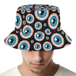 Creepy Eyeball Pattern Print Bucket Hat