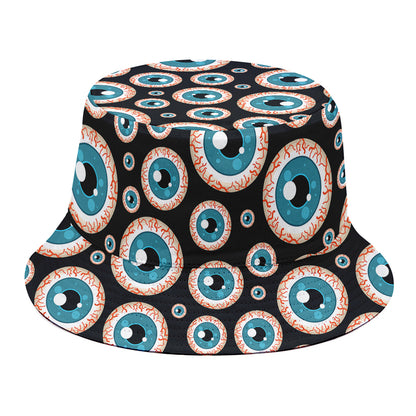Creepy Eyeball Pattern Print Bucket Hat