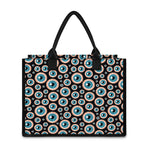 Creepy Eyeball Pattern Print Canvas Tote Bag