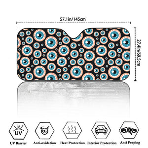 Creepy Eyeball Pattern Print Car Windshield Sun Shade