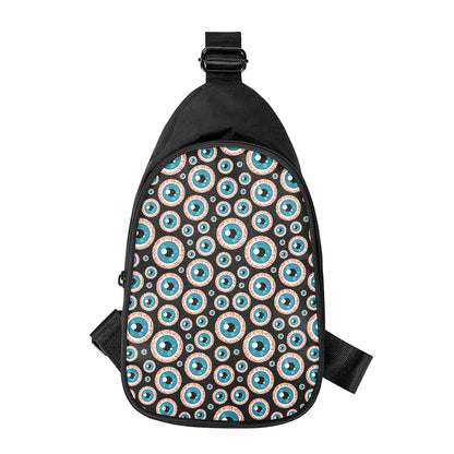 Creepy Eyeball Pattern Print Chest Bag
