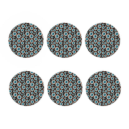 Creepy Eyeball Pattern Print Coaster Set