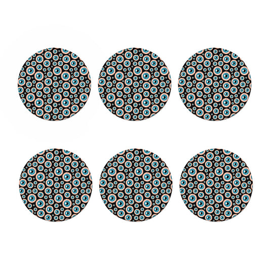 Creepy Eyeball Pattern Print Coaster Set
