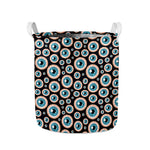 Creepy Eyeball Pattern Print Collapsible Laundry Basket