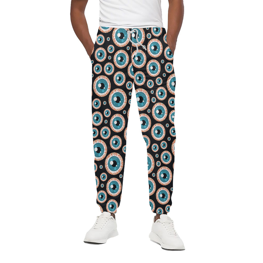 Creepy Eyeball Pattern Print Cotton Pants