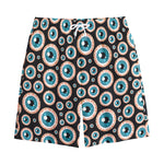 Creepy Eyeball Pattern Print Cotton Shorts