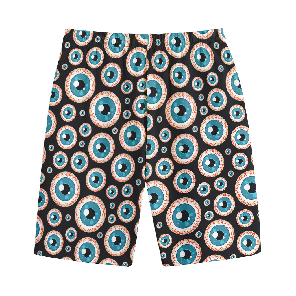 Creepy Eyeball Pattern Print Cotton Shorts