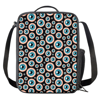 Creepy Eyeball Pattern Print Crossbody Lunch Bag